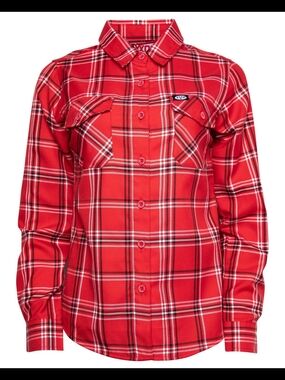 NWOT DIXXON EDDIE VAN HELLEN Red Plaid Button-Up Shirt SIZE S Limited Eddition